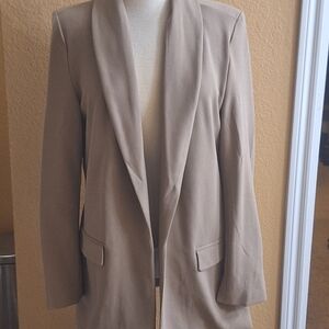 Women’s Taupe Open-Front Blazer Jacket
